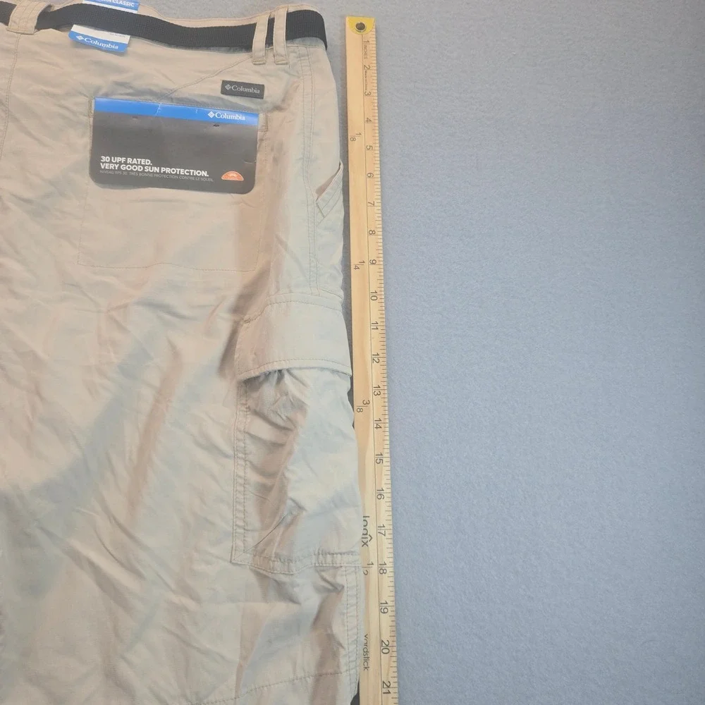 Columbia Mens Battle Ridge II Cargo Shorts Tan Khaki UPF 30 Belted 34W AM4715-16